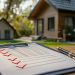 A clipboard with a checklist and a pen rests on a wooden surface outdoors, with a house and a small model house in the blurred background surrounded by greenery. | RealEstateMarket